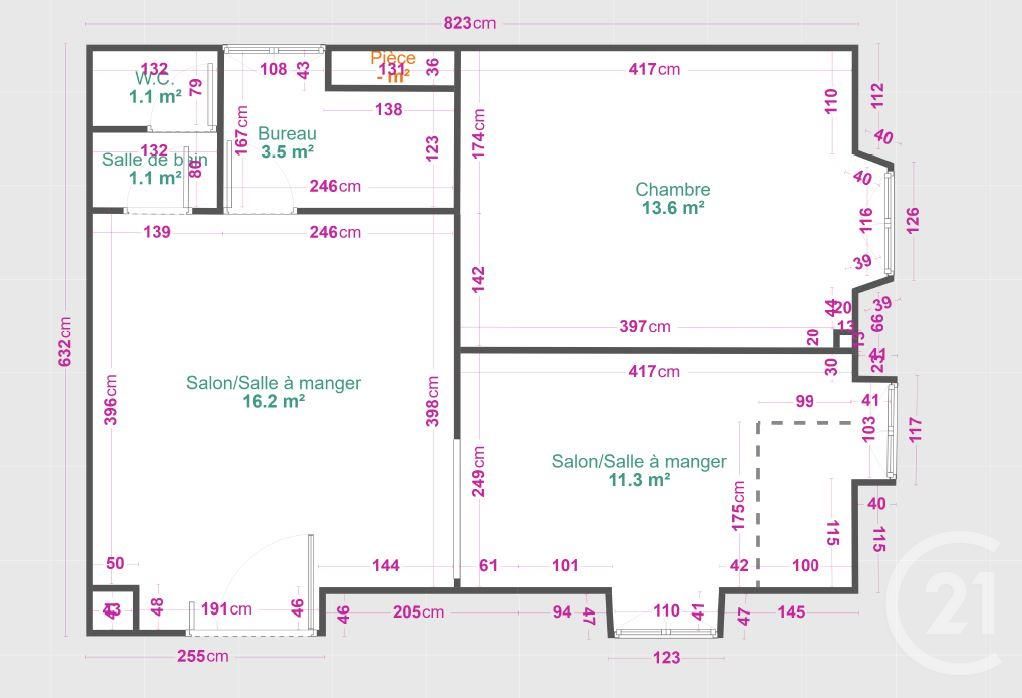 Flat 2 pièces 47m² Besançon